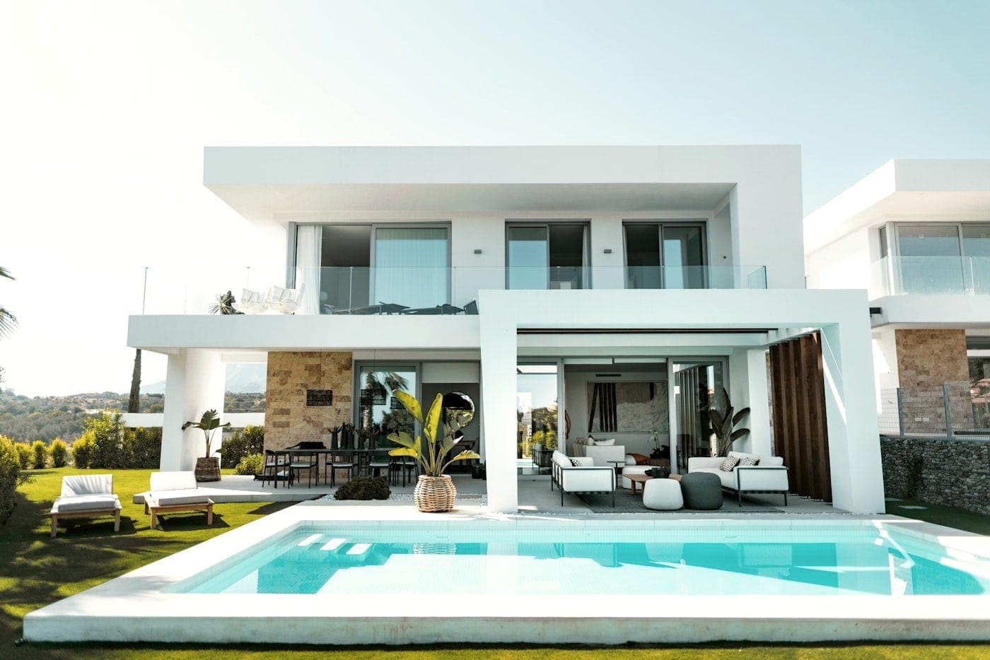 Algarve villa exterior, stone, terrace