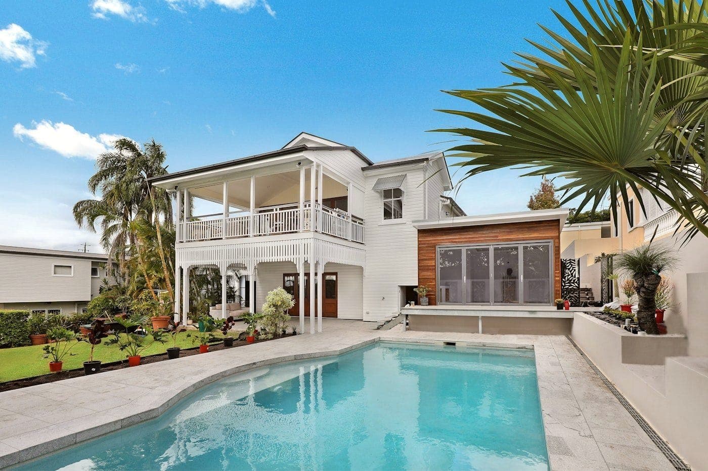 Villa exterior in daylight