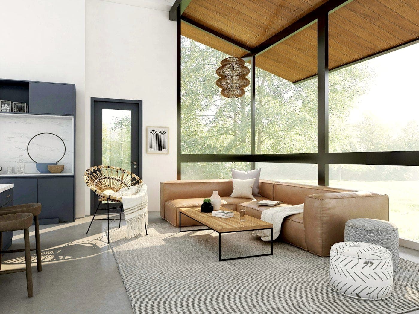 Finished living room interior